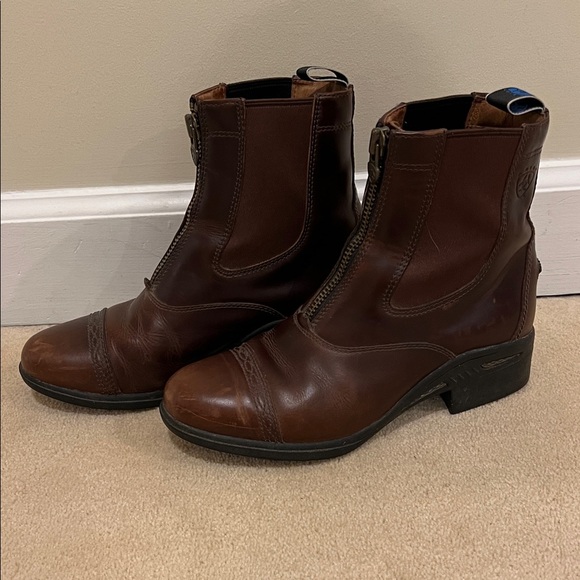 Ariat Devon Zip Paddock Boots in Wax Chocolate - Brown Leather - Picture 2 of 12